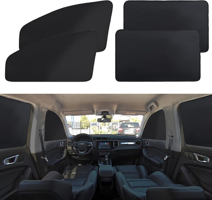 Magnetic Car Window Shades 4 Pcs 99% UV Light Block Privacy Curtains