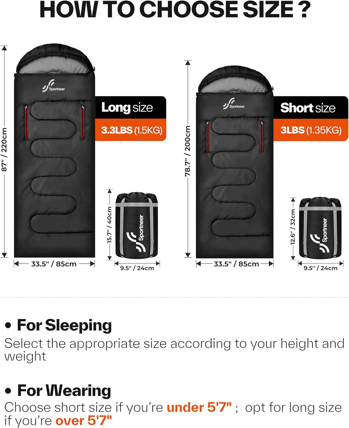 Wearable Sleeping Bag for Adults & Kids – Walkable with Arm Zippers, Warm Weather & Cold Waterproof, Compact for Camping, Stadiums, Travel, Backpacking & Car Use