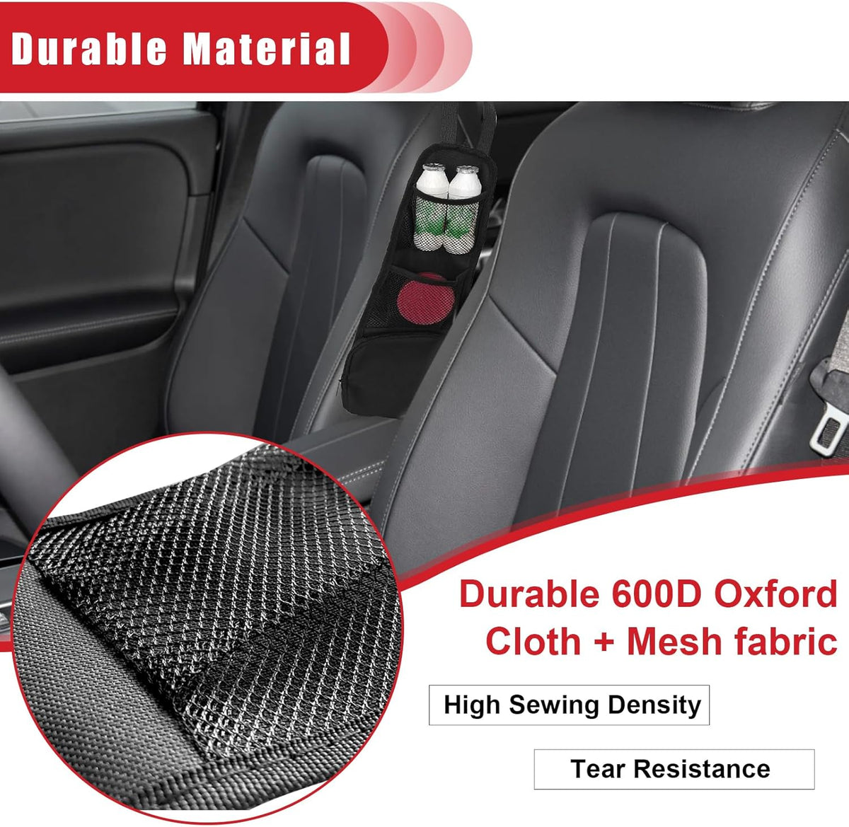 2PCS Car Seat Storage Hanging Bag, Multi-Pocket Seat Side Organizer, Multifunctional Mesh Net Pocket, Can Hold Mobile Phone, Wallet, Glasses, Suitable for Cars, Suvs, Trucks