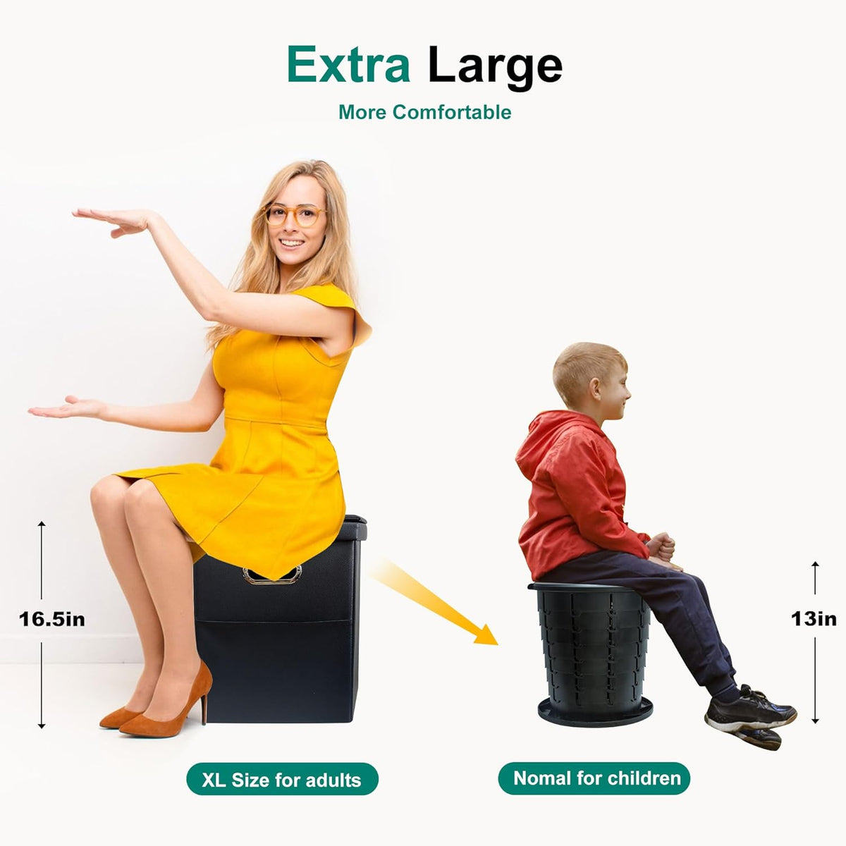 Upgrade XL Portable Toilet for Adults, Extra Large Camping Toilets