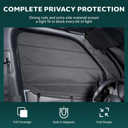 Extra-Thick Front Door Window Covers(Pair) for Mercedes-Benz Sprinter 2019-2026 VS30, Magnetic Insulated Blackout Sunshade, XPE Foam & Thinsulate Cotton, Allseasonguard Pro