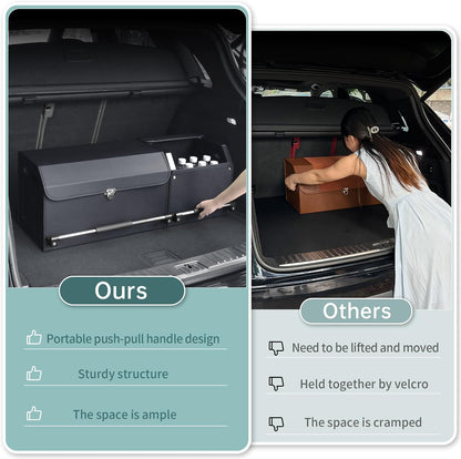 Leather Car Trunk Organizer SUV Trunk Organizer Car Trunk Storage Organizer