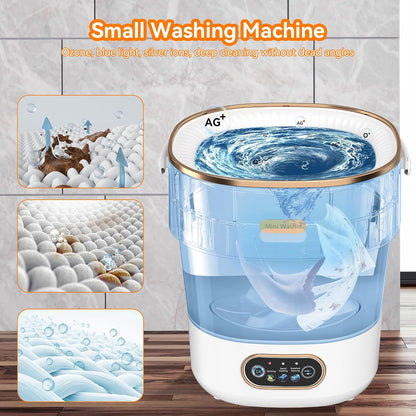 Portable Washing Machine, Folding 20L Mini Washer and Spin-Dryer