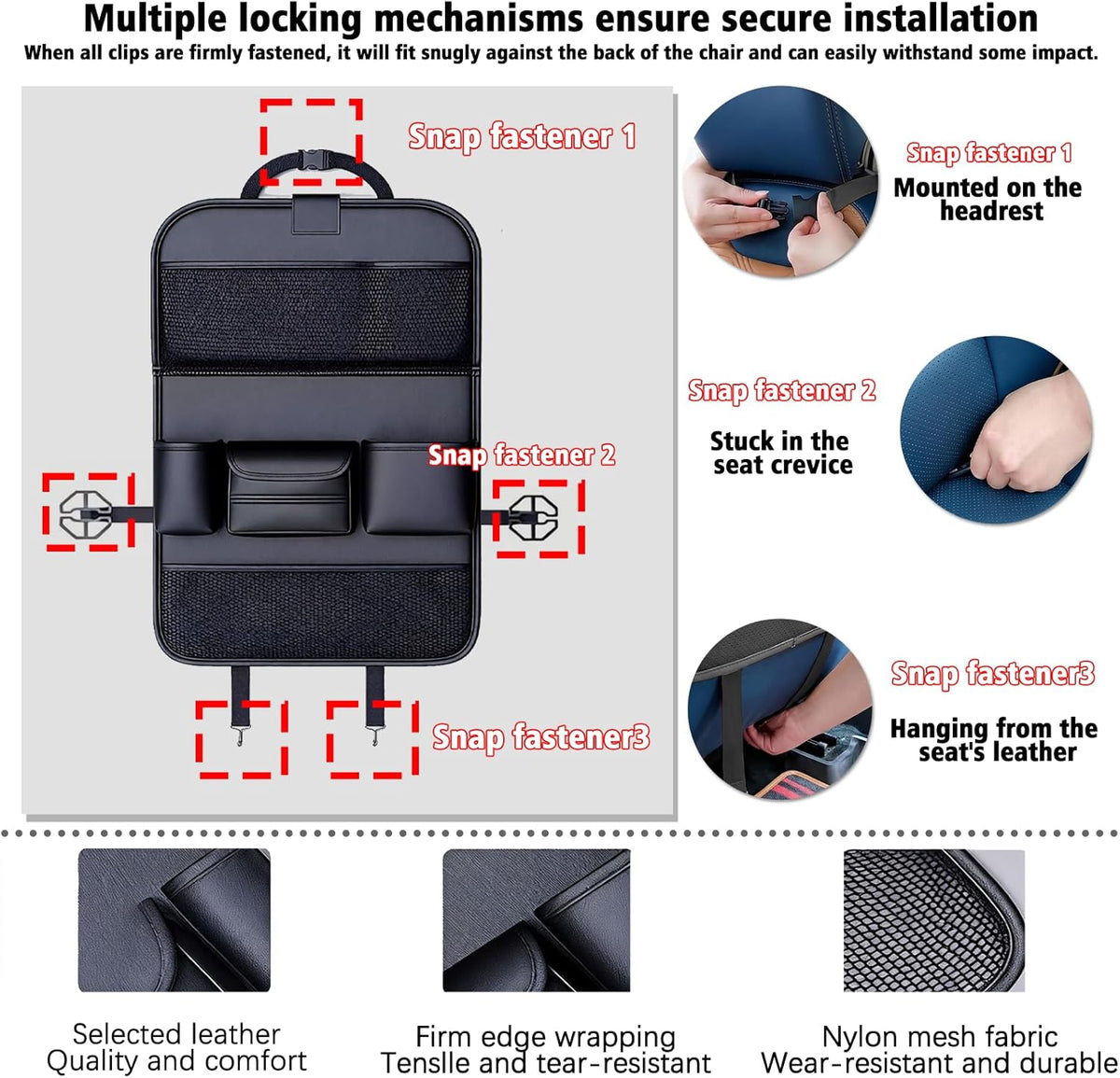 1 Pack - Car Organizer, Back Seat Car Organizer, Back Seat Organizer, Seat Organizer, Car Organizer and Storage Box.(Brown)