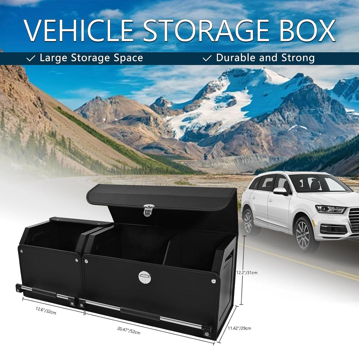 Leather Car Trunk Organizer SUV Trunk Organizer Car Trunk Storage Organizer