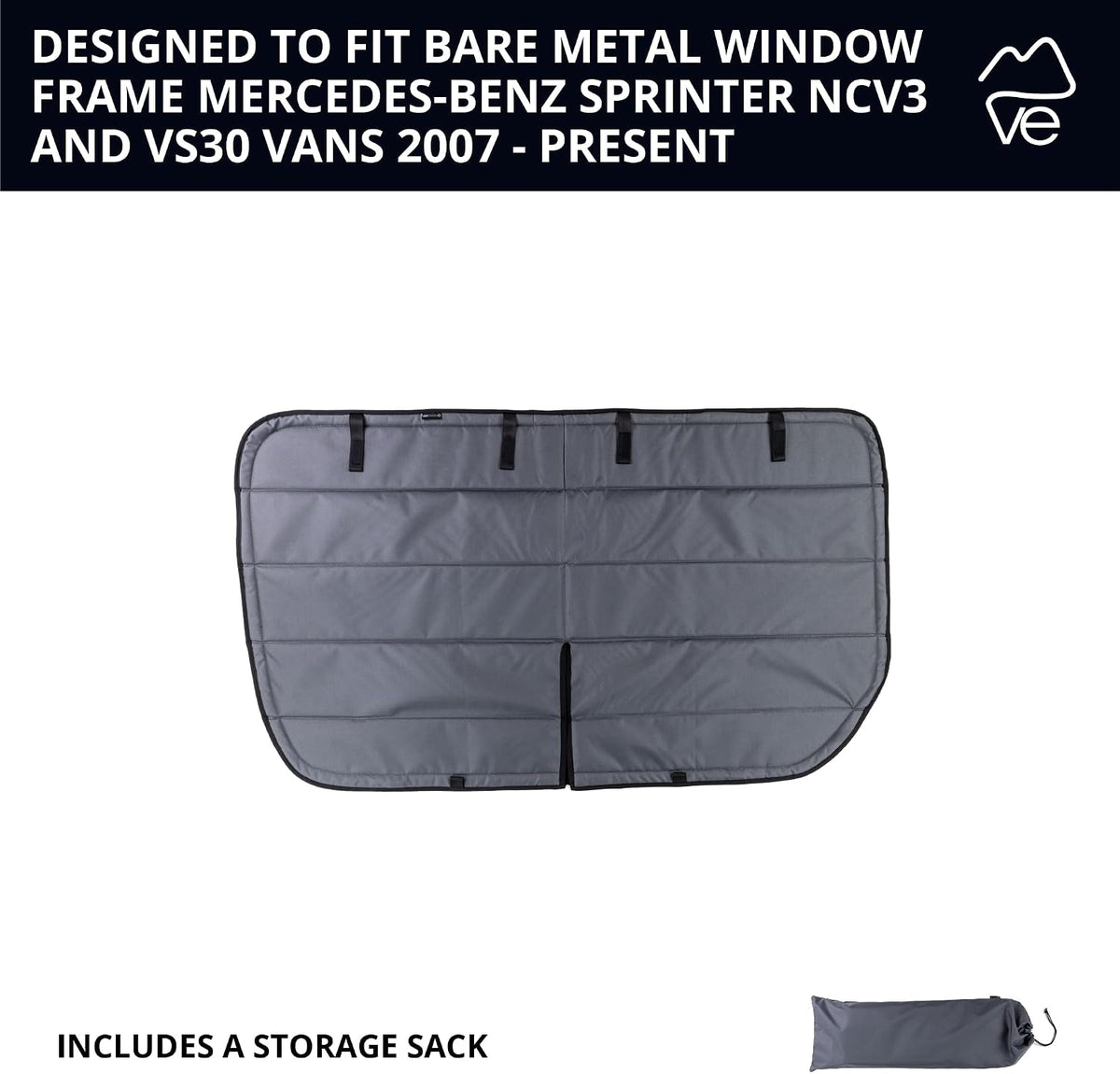 Van Essential Sliding Door Window Cover Mercedes Sprinter (Bare Metal Trim)