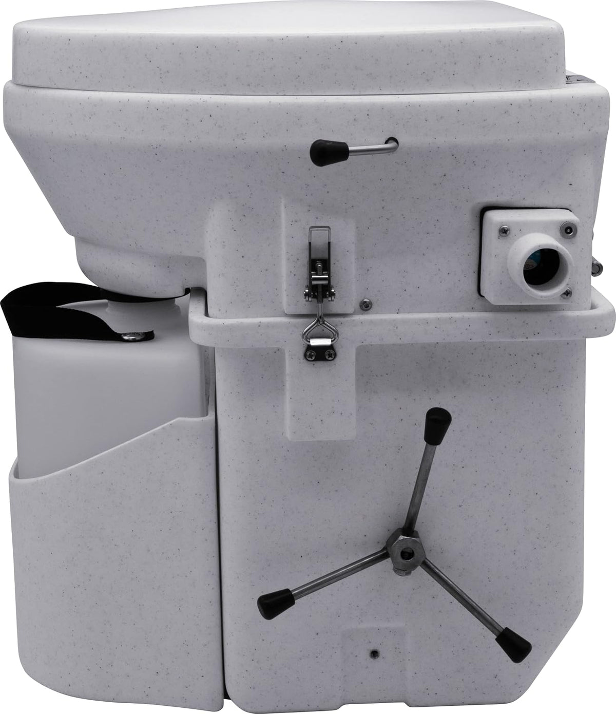 Self Contained Composting Toilet with Close Quarters Spider Handle Design