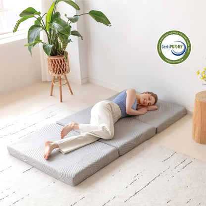 Twin Trifold Mattress, 4 Inch Foldable Gel Memory Foam Mattress
