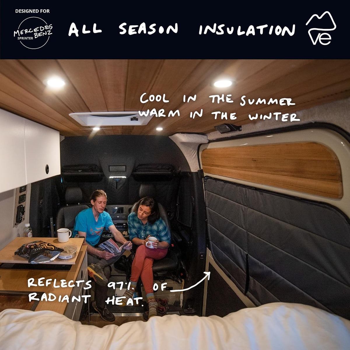 Van Essential Sliding Door Window Cover Mercedes Sprinter (Bare Metal Trim)