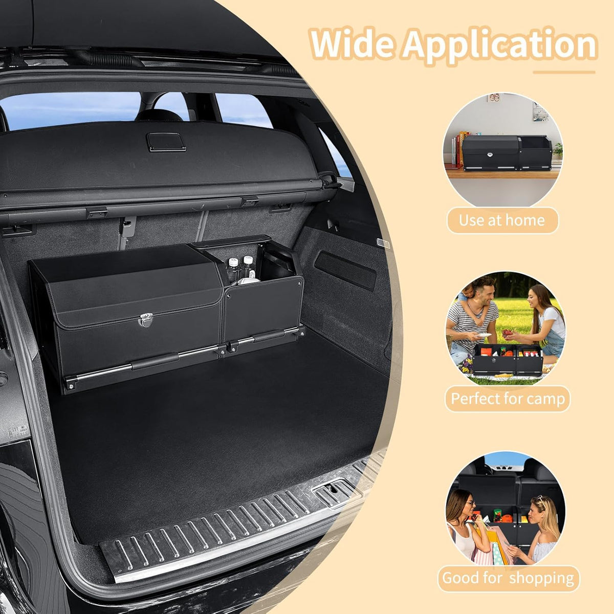 Leather Car Trunk Organizer SUV Trunk Organizer Car Trunk Storage Organizer