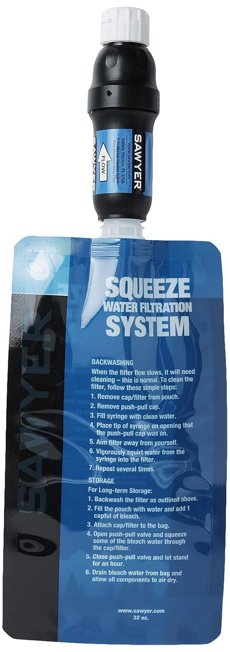 Products SP129 Squeeze Water Filtration System W/Two 32-Oz Squeeze Pouches, Straw, and Hydration Pack Adapter