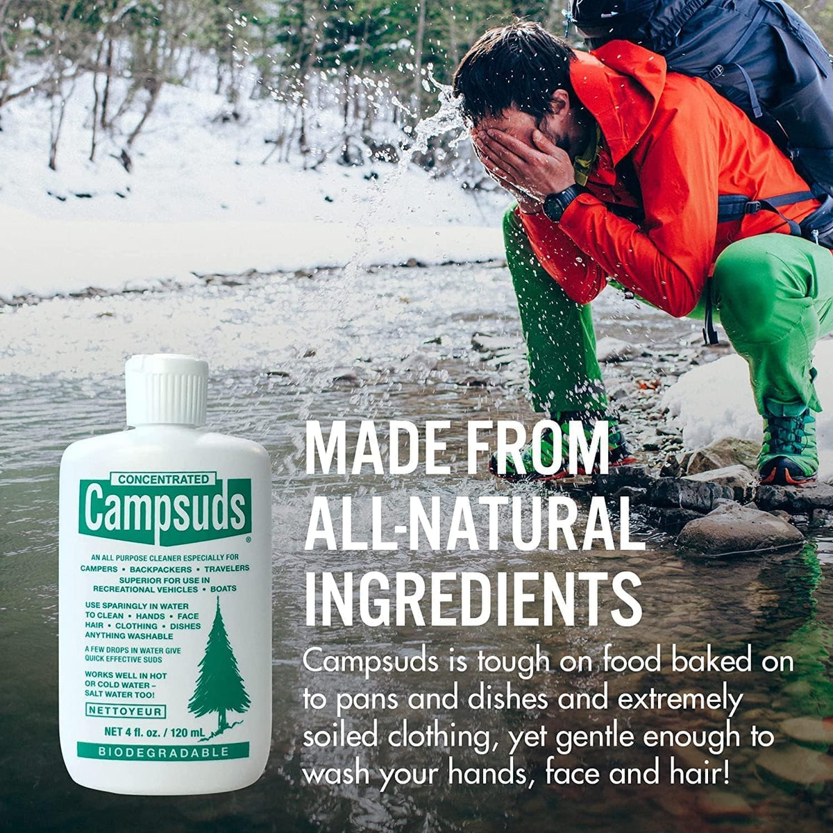 Sierra Dawn Classic Campsuds Biodegradable Camping Soap - the Original Camp Dish Soap, Shampoo, Body Wash - Wilderness Wash for Backpacking & Travel, 4 Fl Oz