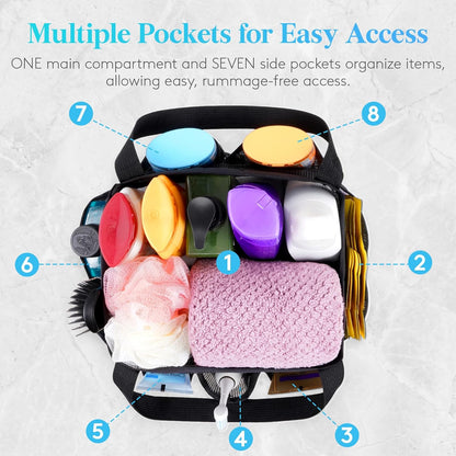 Mesh Shower Caddy Portable, Dorm Room Essentials, 1 Pack, Black