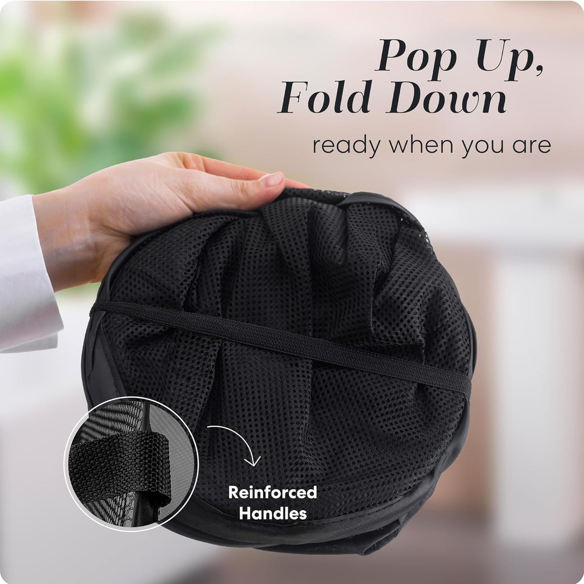 Mesh Pop-Up Hamper Collapsible with Side Pocket 2-Pack