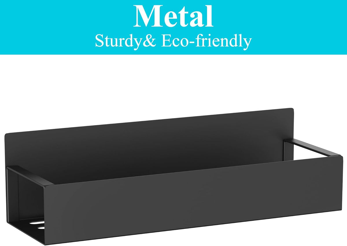 Metal Magnetic Spice Rack for Refrigerator Black, 4 Pack