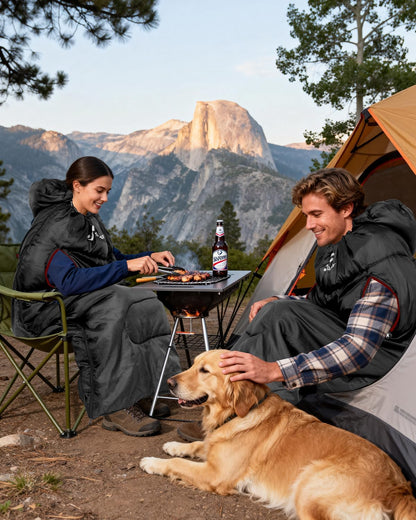 Wearable Sleeping Bag for Adults & Kids – Walkable with Arm Zippers, Warm Weather & Cold Waterproof, Compact for Camping, Stadiums, Travel, Backpacking & Car Use
