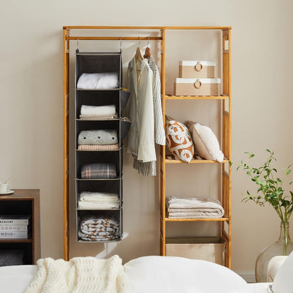 Hanging Closet Organizer and Storage, 6-Shelf, Grey