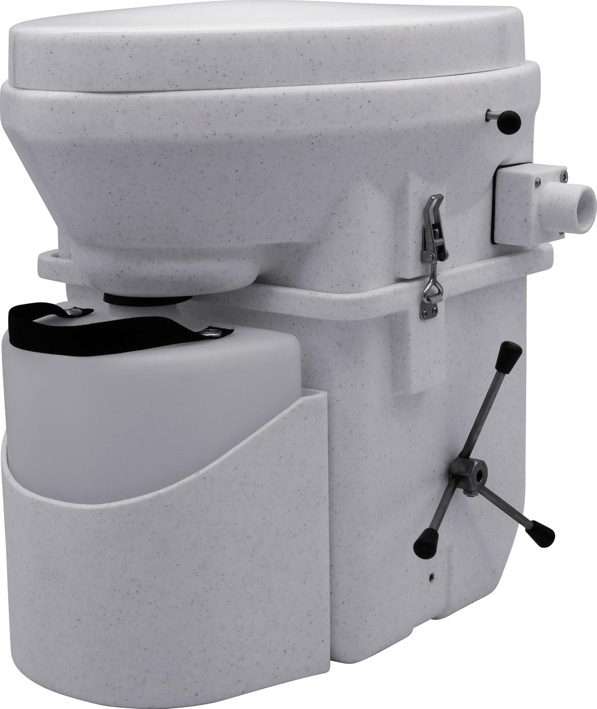 Self Contained Composting Toilet with Close Quarters Spider Handle Design