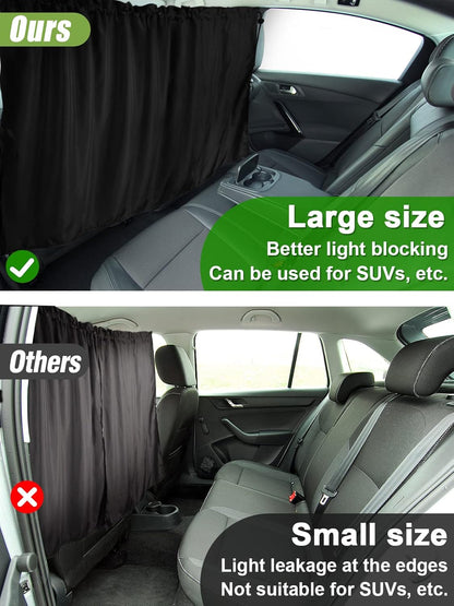 Car Divider Curtain, Wide Blackout for Sedans, Suvs & Vans