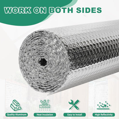 Bubble Insulation Sheet, Reflective Insulation Roll, 23.6IN X 10FT