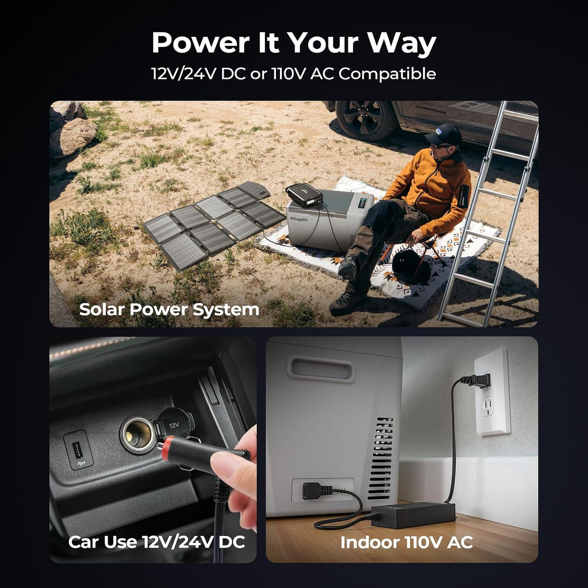 12V Refrigerator 23 Quart, -8℉~50℉ Portable Freezer for Car, Grey
