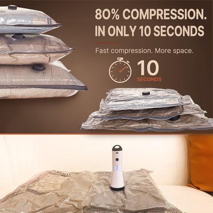 Travel Vacuum Bags with Rechargeable Pump, 15 Combo Tarvel Size